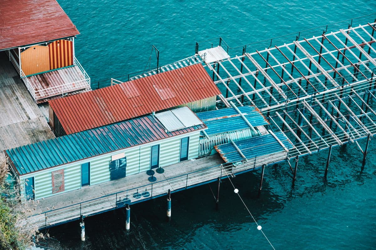 A dock at a waterfront property