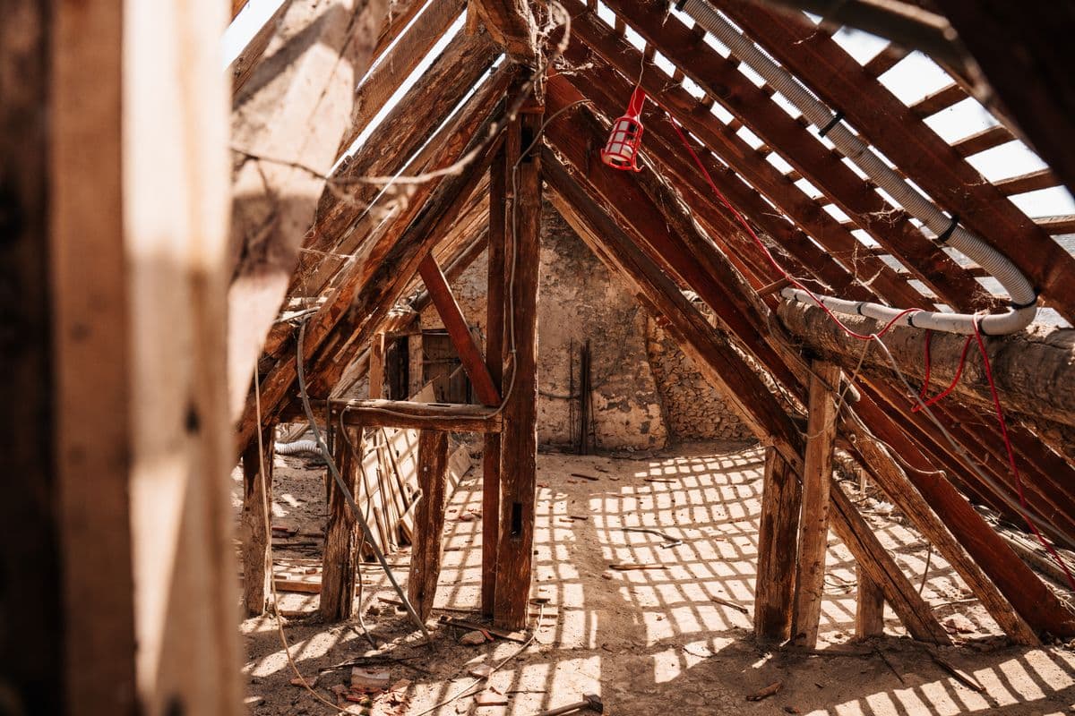 Roof insulation under construction