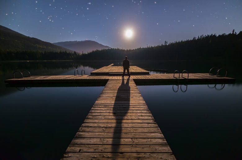 A Man On A Dock On A Lake